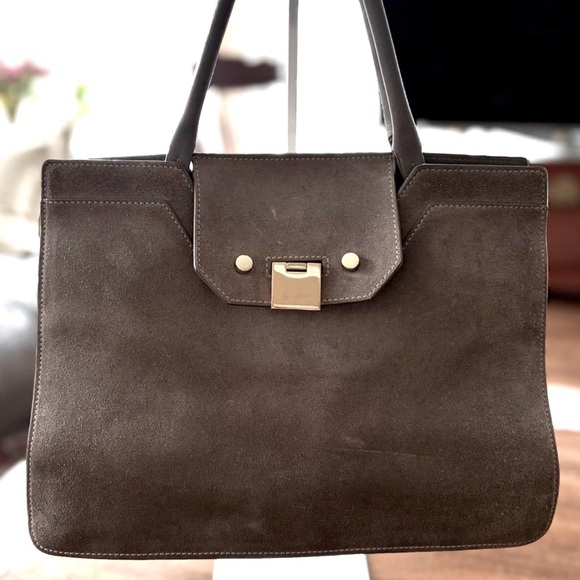 Jimmy Choo Handbags - Authentic Jimmy Choo Taupe Suede Rebel Tote 👜 EUC